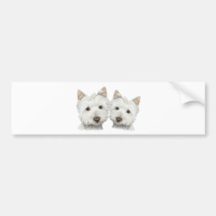 Cute Westie Dogs Bumper Sticker