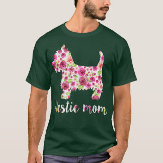 Cute Westie Mum Roses Flower Floral Mothers Day  T-Shirt