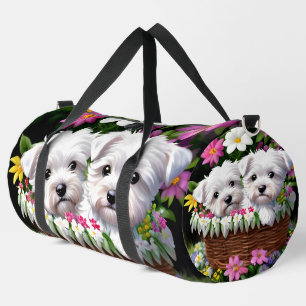 Cute Westie Puppies Duffle Bag