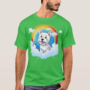 Cute Westie Rainbow Cloud West Highland Terrier T-Shirt