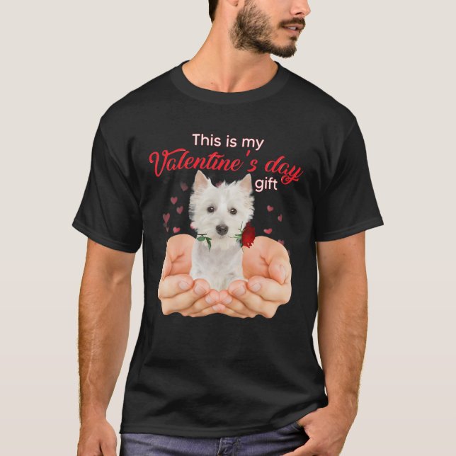 Cute Westie This Is My Valentine's Day Pajama T-Shirt (Front)