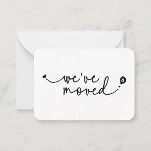 Cute We've Moved Modern Handwritten Script Heart Card