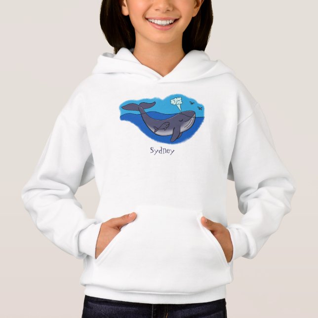 Cute whale and calf whimsical cartoon (Front)