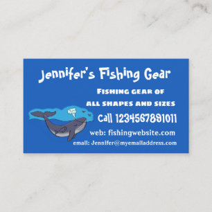 Cute whale and calf whimsical cartoon business card