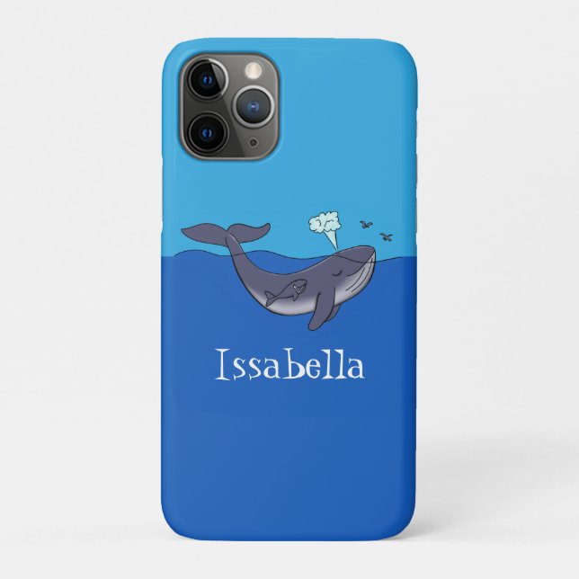 Cute whale and calf whimsical cartoon Case-Mate iPhone case (Back)