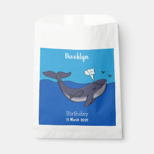 Cute whale and calf whimsical cartoon favour bags
