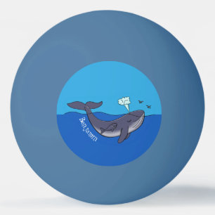 Cute whale and calf whimsical cartoon ping pong ball