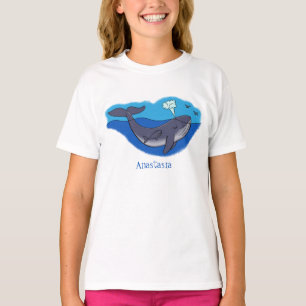 Cute whale and calf whimsical cartoon T-Shirt