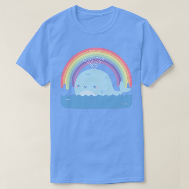 Cute Whale and Rainbow T-Shirt (Design Front)