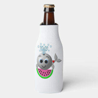 Cute Whale and Watermelon Bottle Cooler
