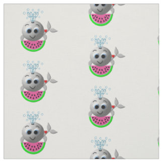 Cute Whale and Watermelon Fabric