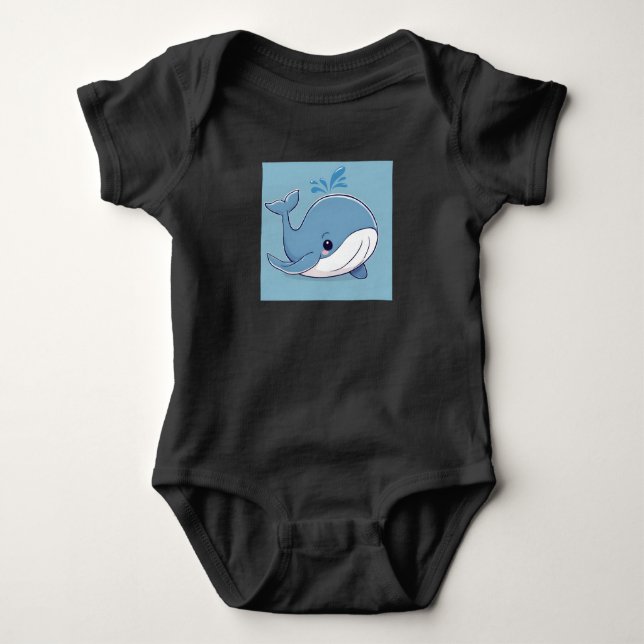 Cute Whale Baby Bodysuit (Front)
