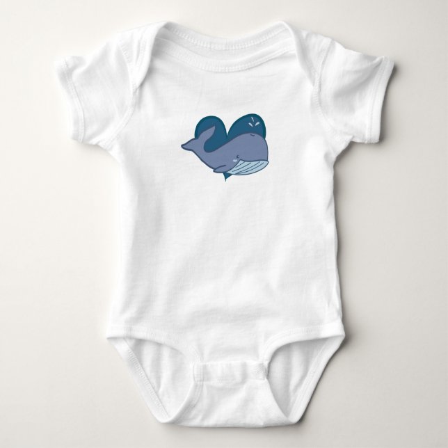 Cute Whale Baby Bodysuit (Front)