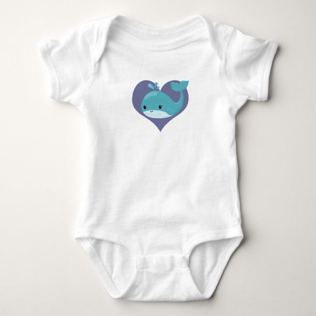 Cute Whale! Baby Bodysuit (Front)