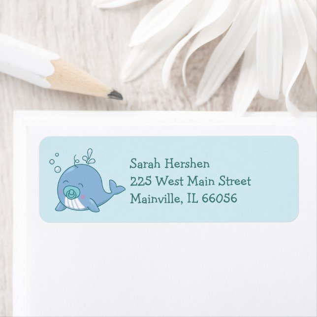 Cute Whale Baby Shower Kawaii  Boy Blue (Insitu)