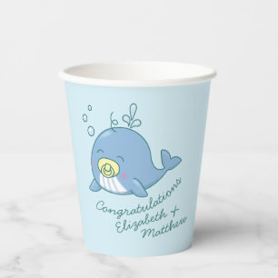 Cute Whale Baby Shower Kawaii Paper Cups