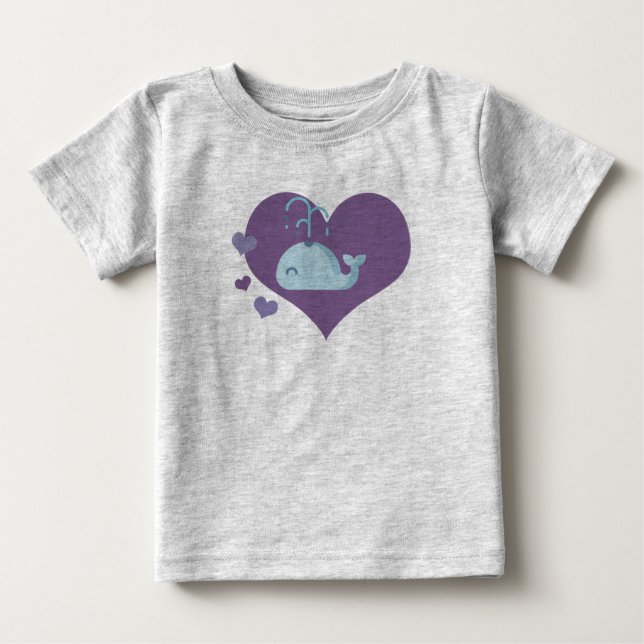 Cute Whale Baby T-Shirt (Front)