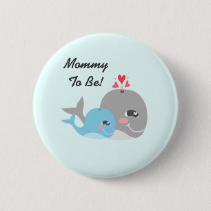 Cute Whale Boy Baby Shower 6 Cm Round Badge