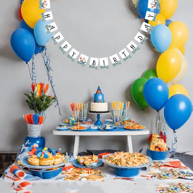 Cute Whale Boys Birthday Bunting (Creator Uploaded)