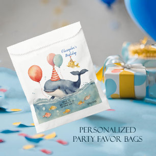 Cute Whale Boys Birthday Favour Bags