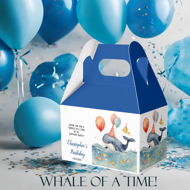 Cute Whale Boy's Birthday Party Favour Box (Creator Uploaded)