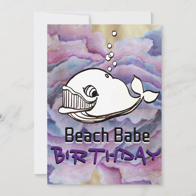 cute whale drawing save the date (Front)