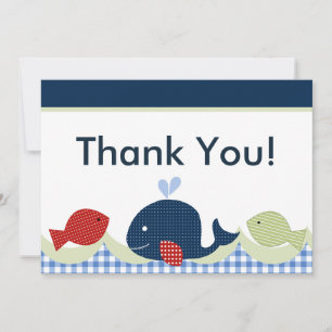 Cute Whale/Fish Baby Shower Thank You Card