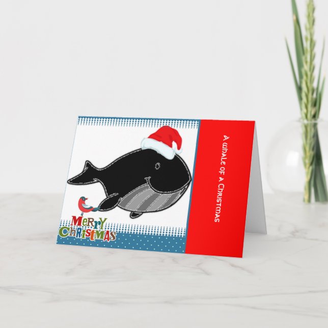 Cute Whale Holiday Greeting Card (Front)