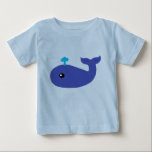 Cute Whale Infant T-Shirt<br><div class="desc">This cute and playful blue whale design features a kawaii pop art cartoon whale spouting water! Perfect as a gift for whale lovers, kids and adults alike!</div>
