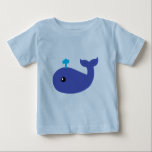 Cute Whale Infant T-Shirt<br><div class="desc">This cute and playful blue whale design features a kawaii pop art cartoon whale spouting water! Perfect as a gift for whale lovers,  kids and adults alike!</div>