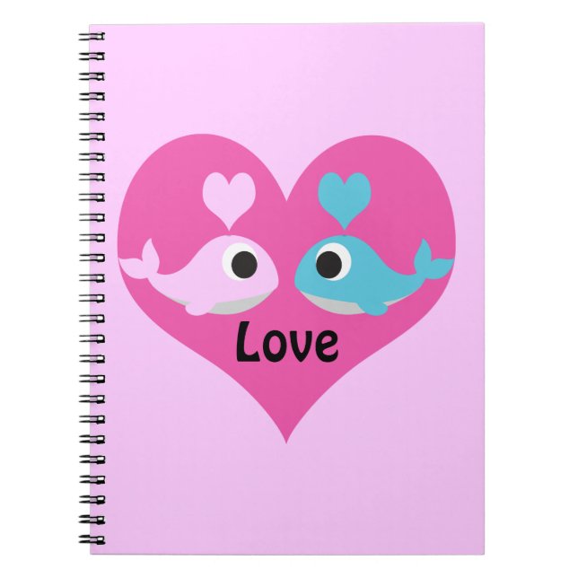 Cute Whale Love Notebook (Front)