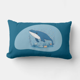 Cute Whale Lumbar Cushion