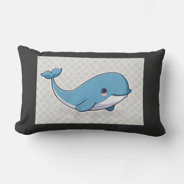 Cute Whale Lumbar Cushion (Front)