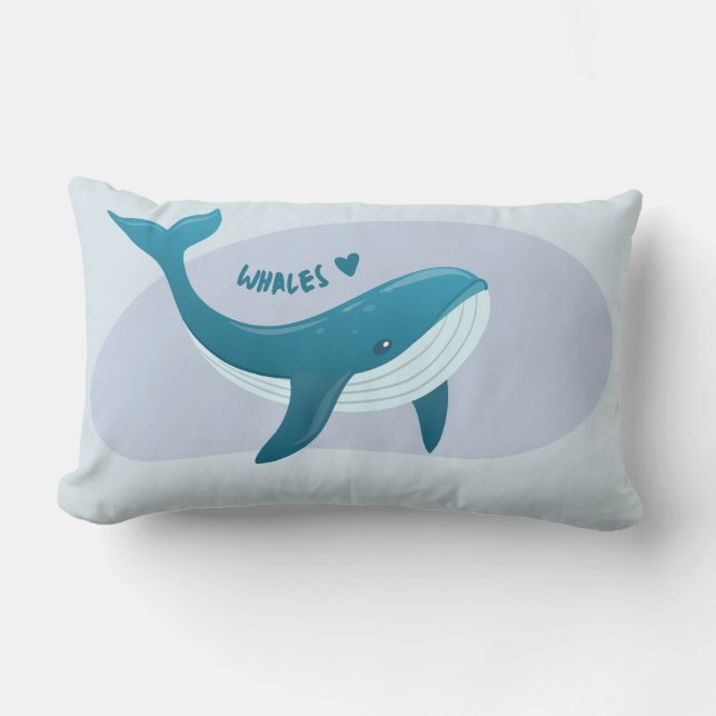 Cute Whale Lumbar Cushion (Front)