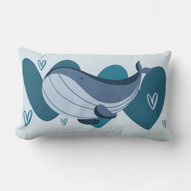 Cute Whale Lumbar Cushion (Front)