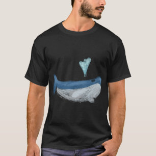 Cute Whale Marine Life Animal Illustration Pastel  T-Shirt
