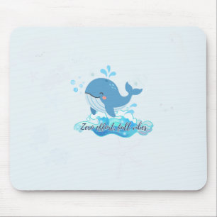 Cute Whale Mouse Pad Calm Productivity aesthetic