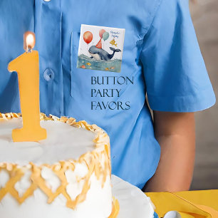 Cute Whale Personalised Boys Birthday 15 Cm Square Badge