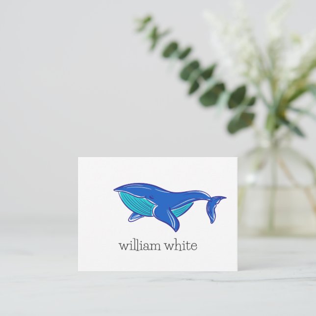 Cute Whale Personalised Card (Standing Front)