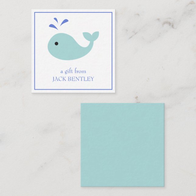Cute Whale Personalised Gift Enclosure Cards (Front/Back)