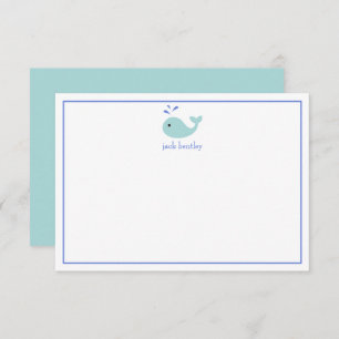 Cute Whale Personalised Note Cards