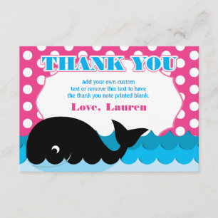 Cute Whale, Polka Dot Thank You Cards