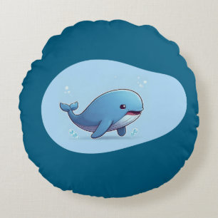 Cute Whale Round Cushion