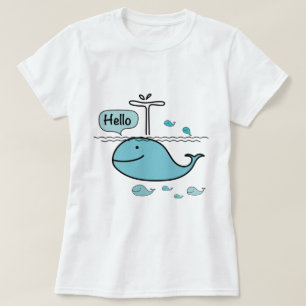 cute whale, say hello on the sea T-Shirt