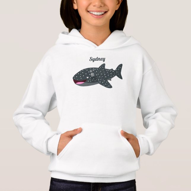 Cute whale shark happy cartoon illustration (Front)