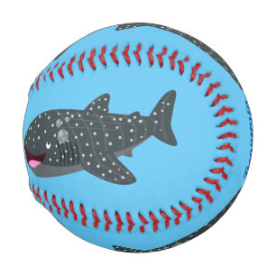 Cute whale shark happy cartoon illustration baseball