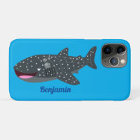 Cute whale shark happy cartoon illustration