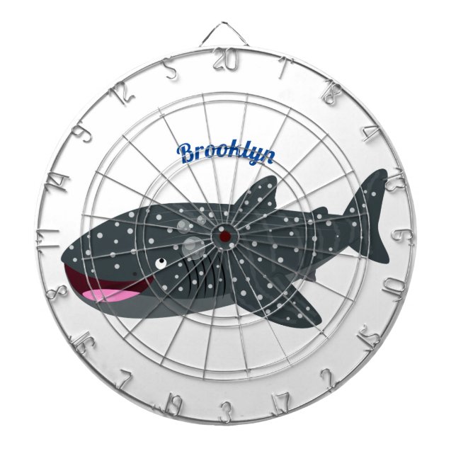 Cute whale shark happy cartoon illustration dartboard (Front)