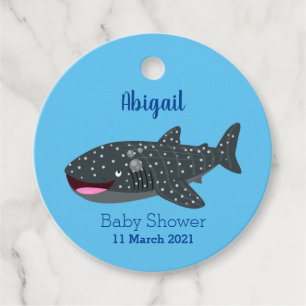 Cute whale shark happy cartoon illustration favour tags