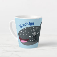 Cute whale shark happy cartoon illustration